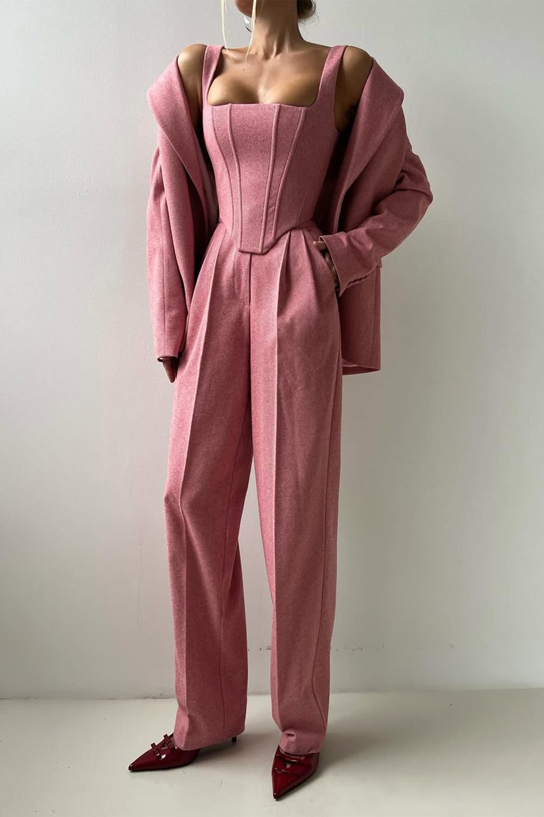 Mirla | Tredelad Kostym med Dubbel Blazer-Eva Jonsson