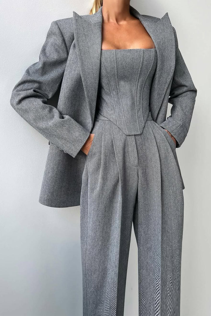 Mirla | Tredelad Kostym med Dubbel Blazer-Eva Jonsson