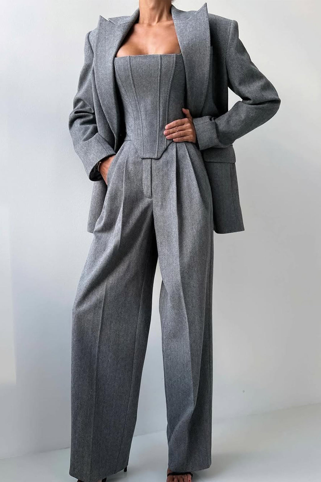 Mirla | Tredelad Kostym med Dubbel Blazer-Eva Jonsson