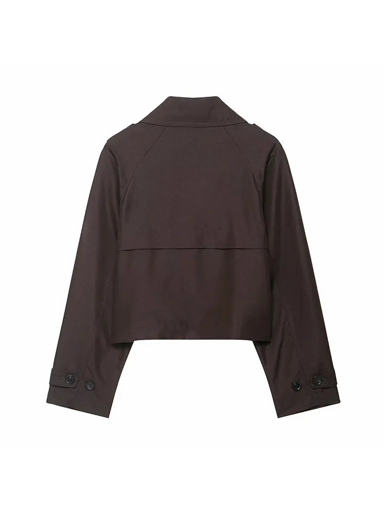 Mirla | Trenchcoat Dam - Dubbelfalsat Design med Funktionella Fickor-Eva Jonsson