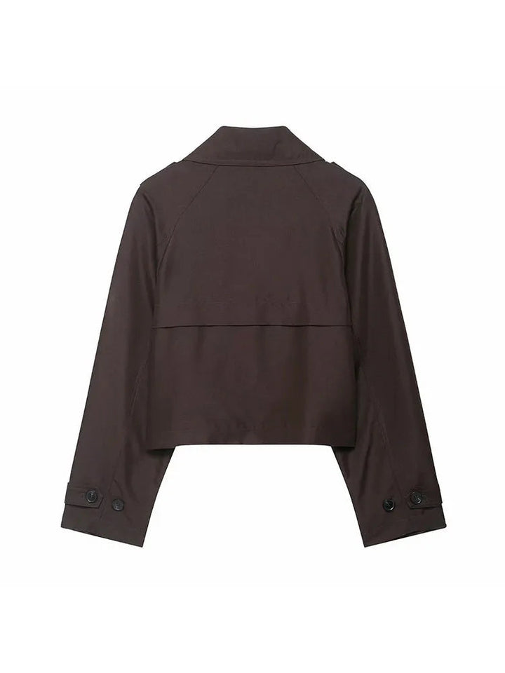 Mirla | Trenchcoat Dam - Dubbelfalsat Design med Funktionella Fickor-Eva Jonsson