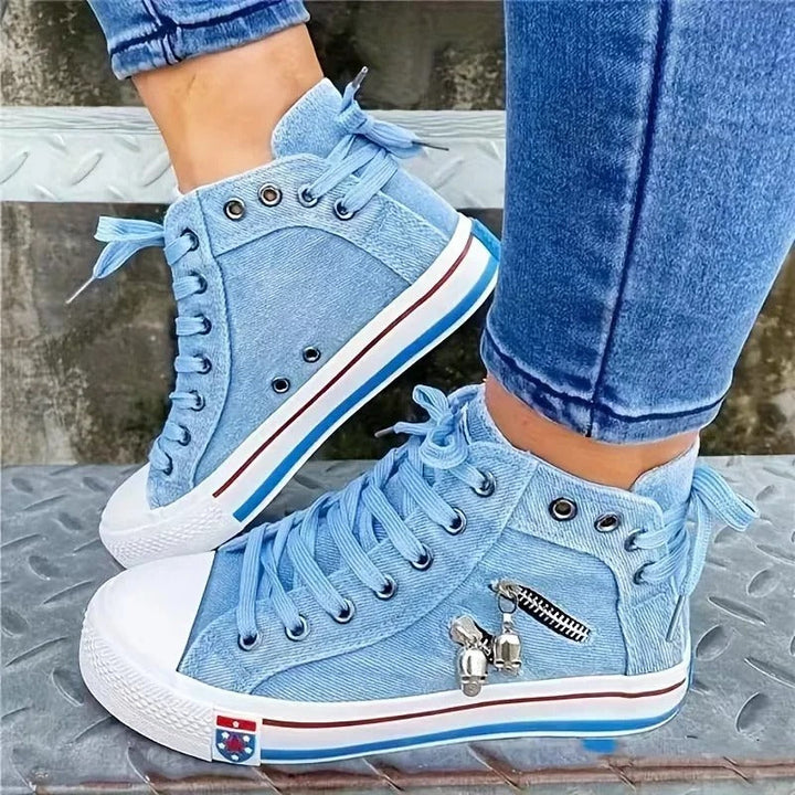 Mirla | Trend Sneakers Jeanslook & Dragkedja-Eva Jonsson