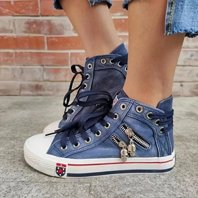Mirla | Trend Sneakers Jeanslook & Dragkedja-Eva Jonsson