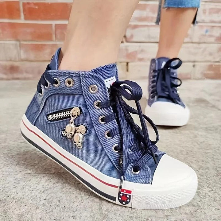 Mirla | Trend Sneakers Jeanslook & Dragkedja-Eva Jonsson