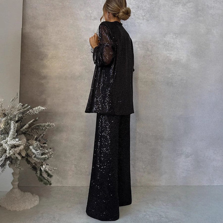 Mirla | Trendig design - Högmidjade paljettkostym-Eva Jonsson