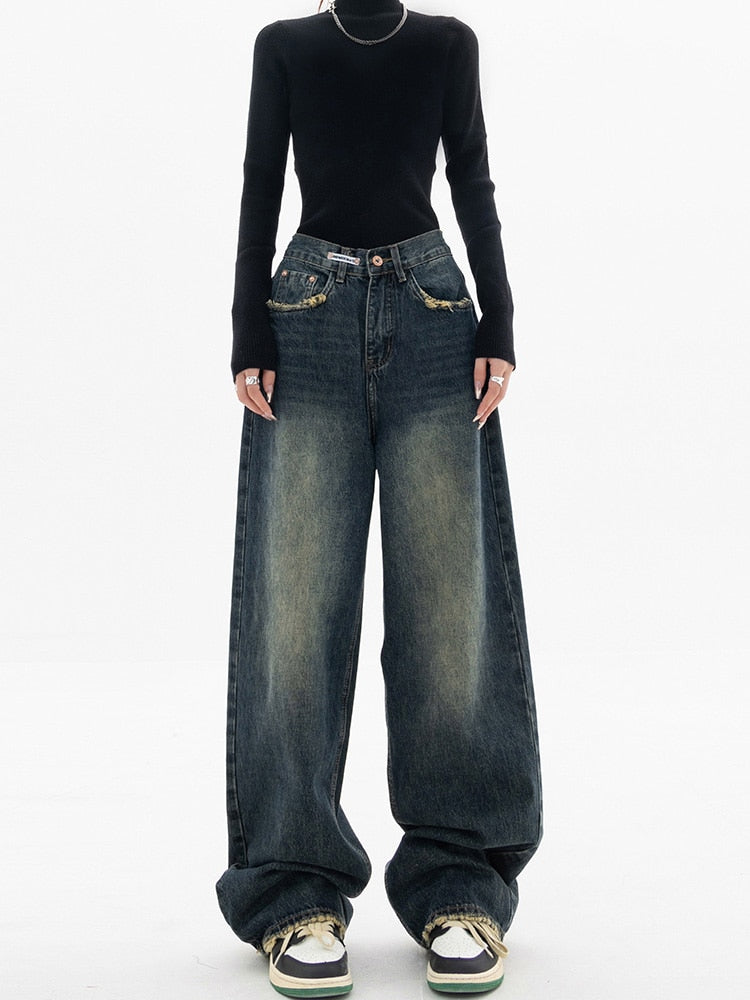 Mirla | Trendiga Baggy Vida Ben Jeans Dam Jeans med Hög Midja Lätt Streetwear-Eva Jonsson