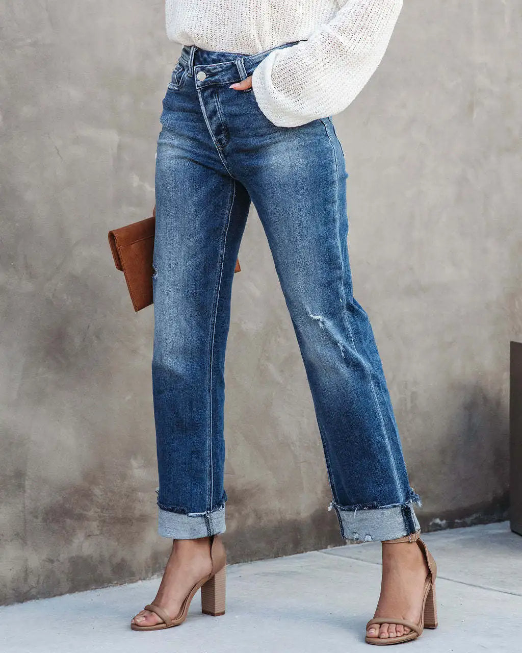 Mirla | Trendy Jeans med Hög Midja-Eva Jonsson
