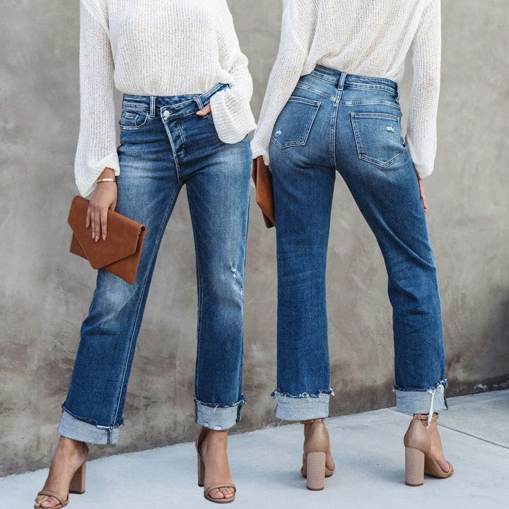 Mirla | Trendy Jeans med Hög Midja-Eva Jonsson