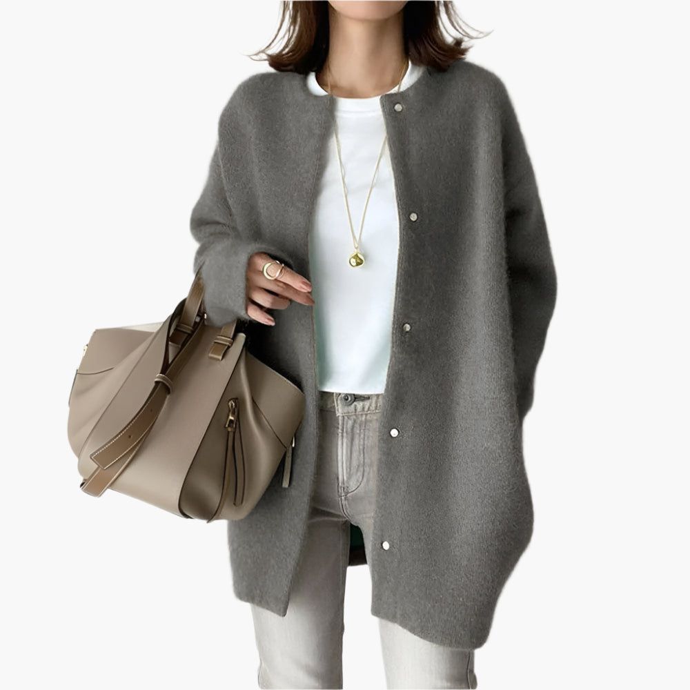 Mirla | Tröja I Oversized-Look - Modernt Casual Cardigan för Vardag och Kontor-Eva Jonsson