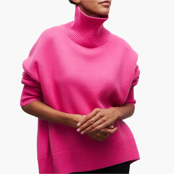 Mirla | Tröja med Rullkrage och Voluminösa Ärmar - Elegant Stil för Vardag och Kontor-Eva Jonsson