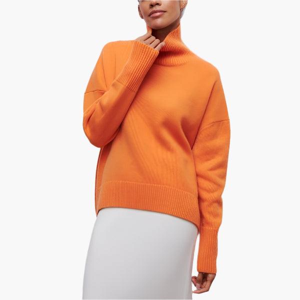 Mirla | Tröja med Rullkrage och Voluminösa Ärmar - Elegant Stil för Vardag och Kontor-Eva Jonsson