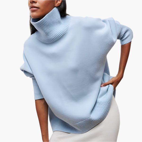 Mirla | Tröja med Rullkrage och Voluminösa Ärmar - Elegant Stil för Vardag och Kontor-Eva Jonsson