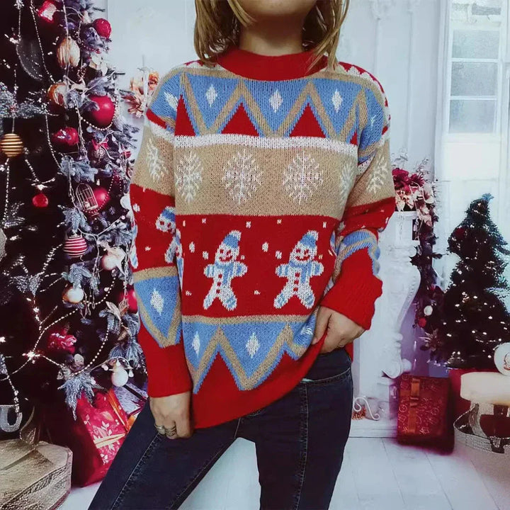 Mirla | Tröja stickad pullover för damer till jul-Eva Jonsson
