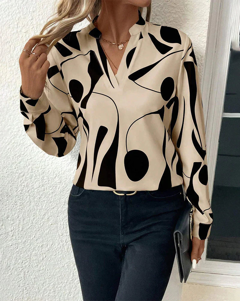 Mirla | Tryckt Elegant Blus för Kvinnor-Eva Jonsson