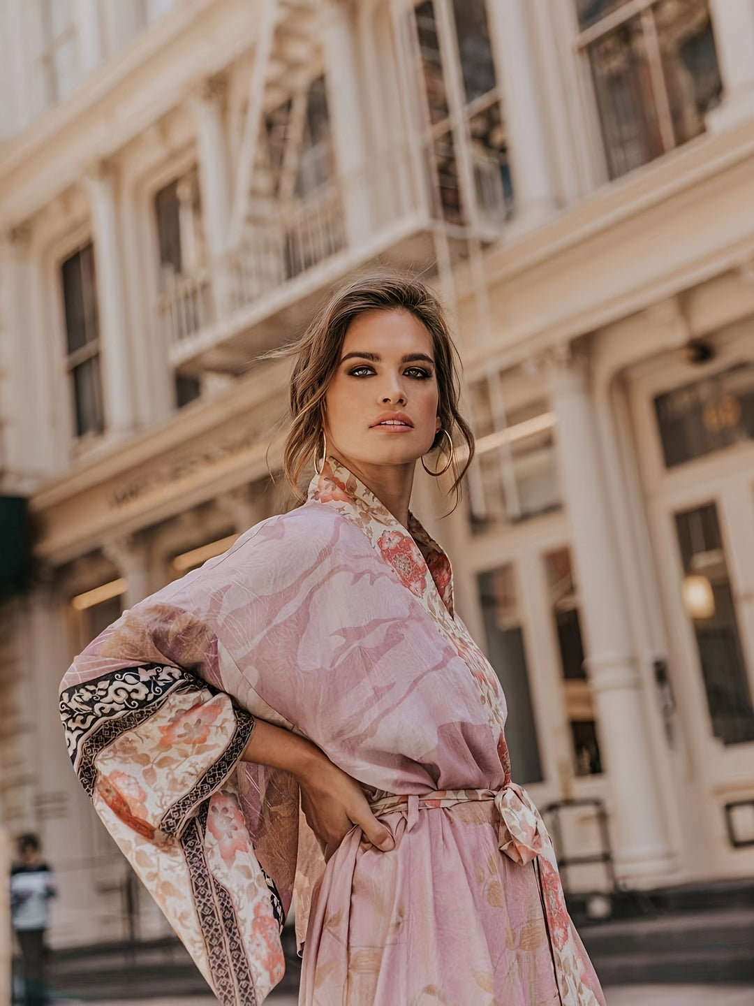 Mirla | Tryckt, Kimono-inspirerad, Stilig Strandöverdrag-Eva Jonsson