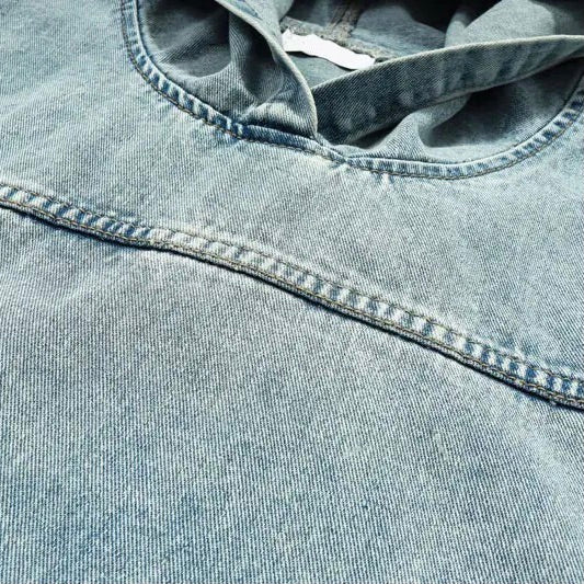 Mirla | Tvättad denimjacka med huva-Eva Jonsson