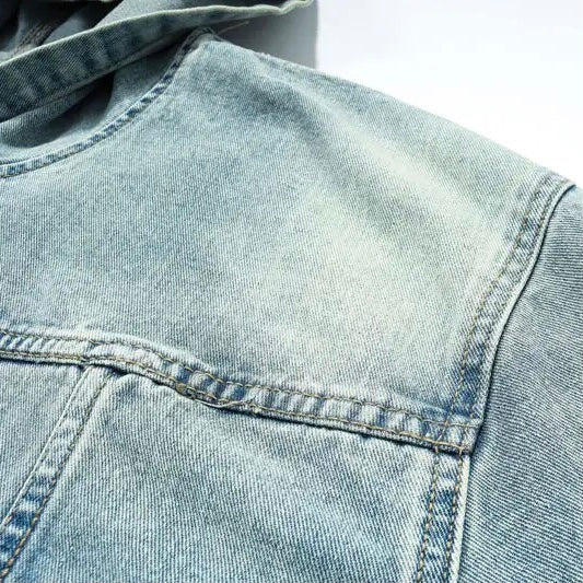 Mirla | Tvättad denimjacka med huva-Eva Jonsson