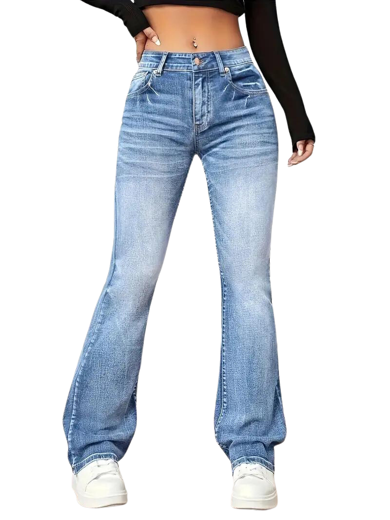 Mirla | Utsvängda jeans med stretch-Eva Jonsson