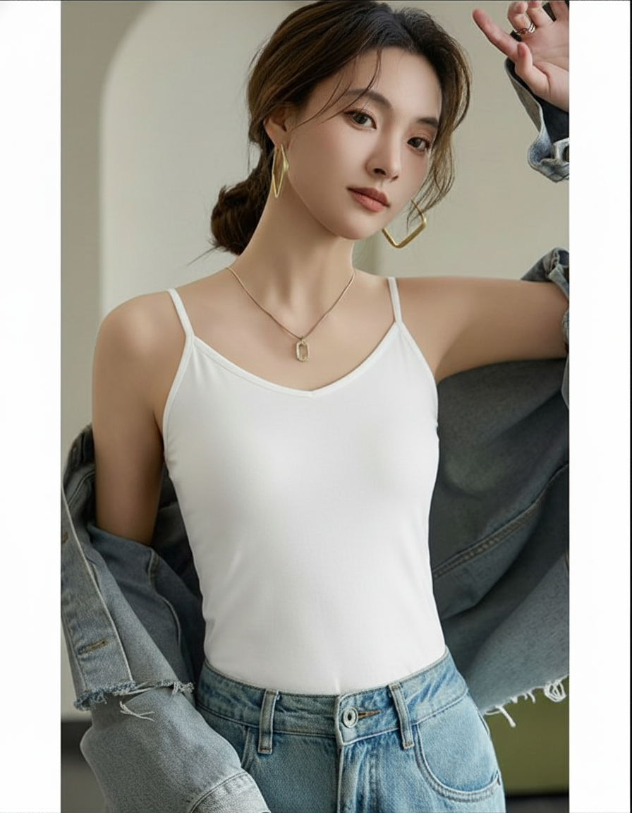 Mirla | V-hals Spaghetti Top-Eva Jonsson