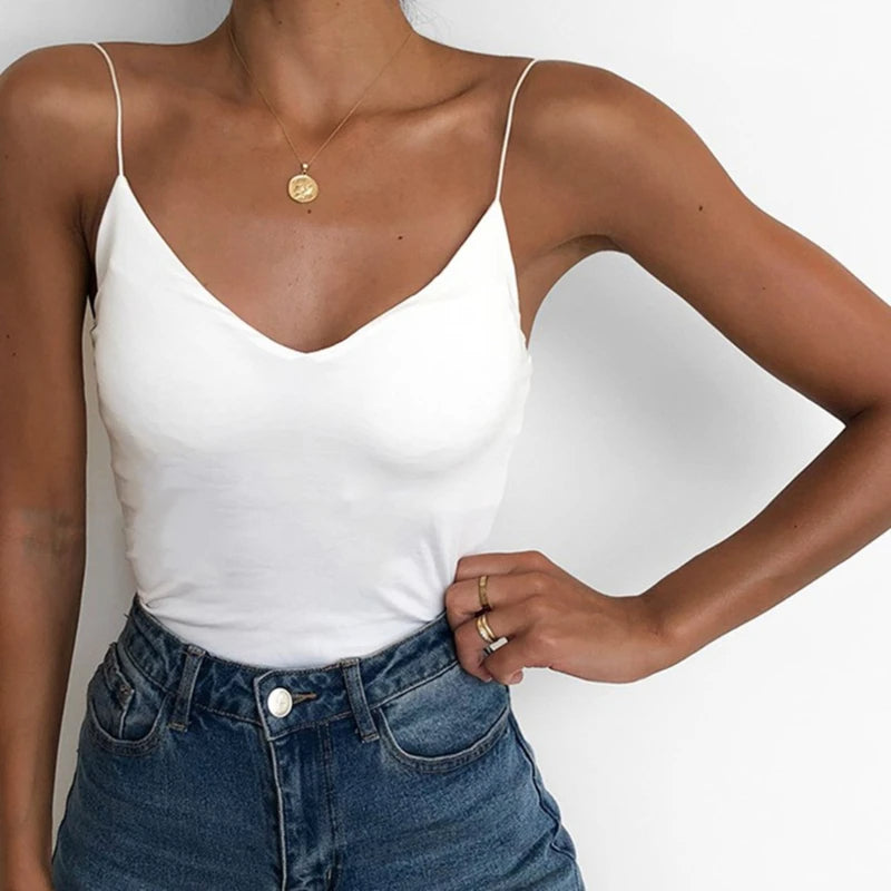 Mirla | V-hals Spaghetti Top-Eva Jonsson