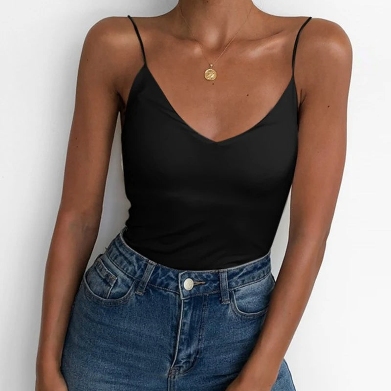 Mirla | V-hals Spaghetti Top-Eva Jonsson