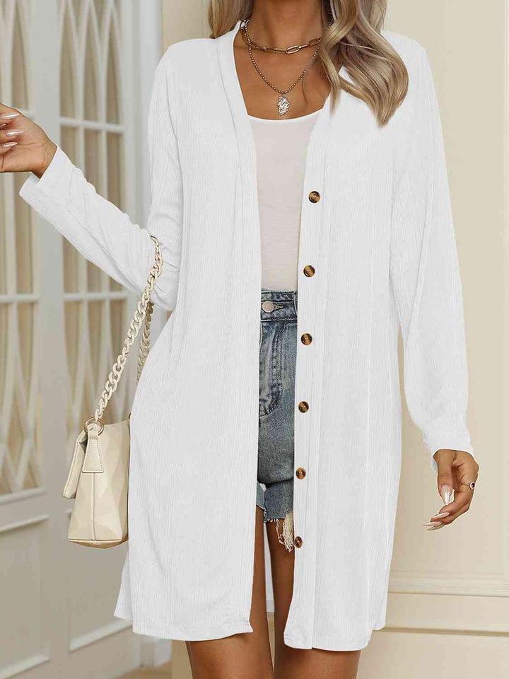 Mirla | V-ringad Knapptopp Långärmad Cardigan-Eva Jonsson