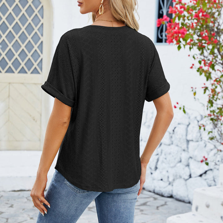 Mirla | V-urringad T-shirt-Eva Jonsson