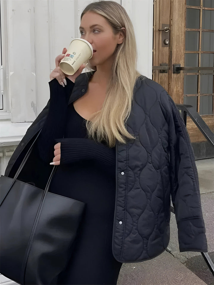 Mirla | Varm Rundhals långärmad jacka-Eva Jonsson