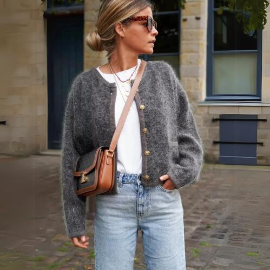 Mirla | Varm Stickad Jacka Dam-Eva Jonsson