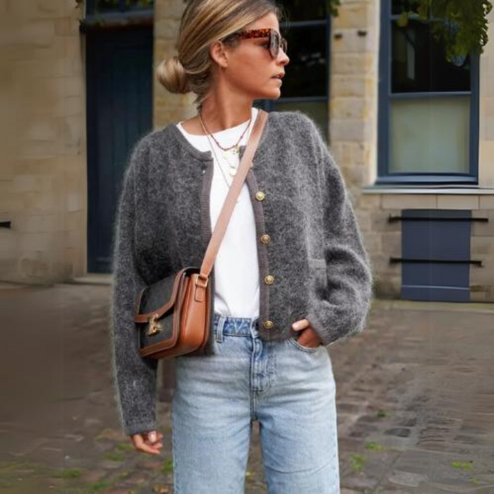 Mirla | Varm Stickad Jacka Dam-Eva Jonsson