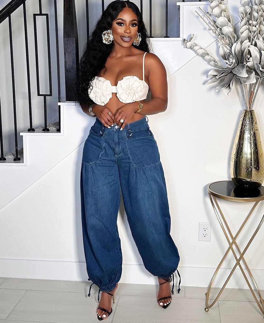 Mirla | Väskor Snörning Ballong Jeans-Eva Jonsson