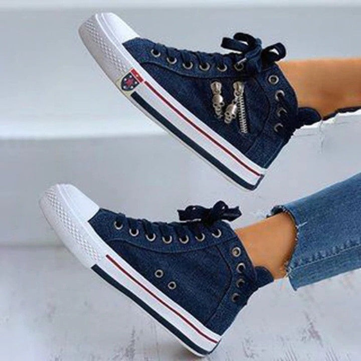 Mirla | Ventilerande hög topp sneakers för damer i överstorlek-Eva Jonsson