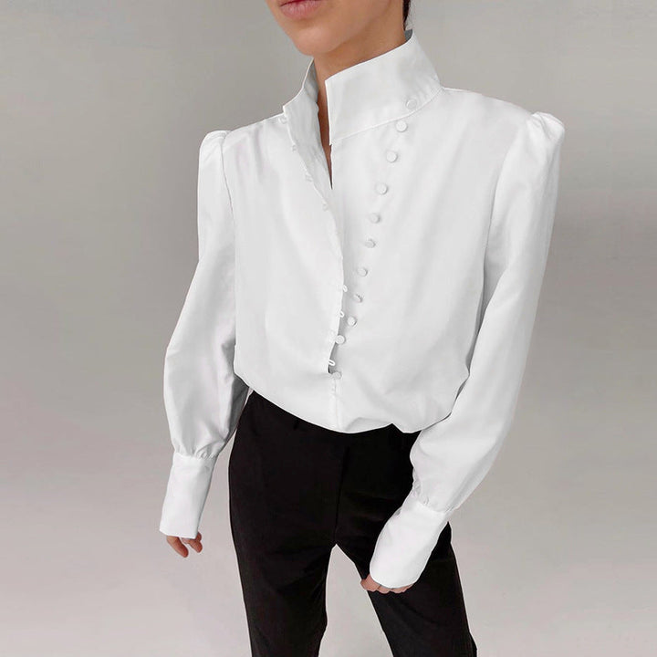 Mirla | Viktorianskt Inspirerad Blus med Hög Krage-Eva Jonsson