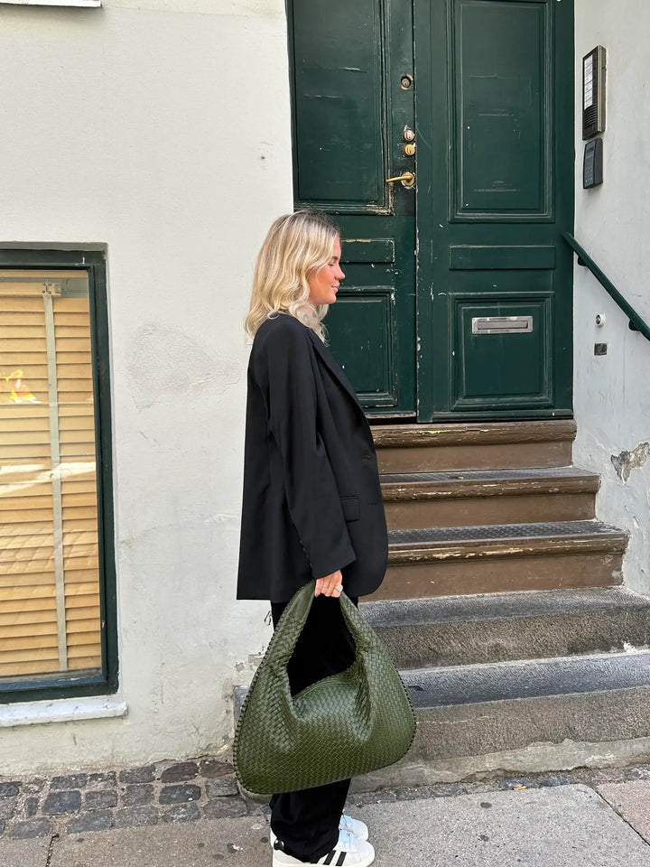 Mirla | Vintage Axelväska Dam Flätad Handväska med Dragkedja På Rea-Eva Jonsson