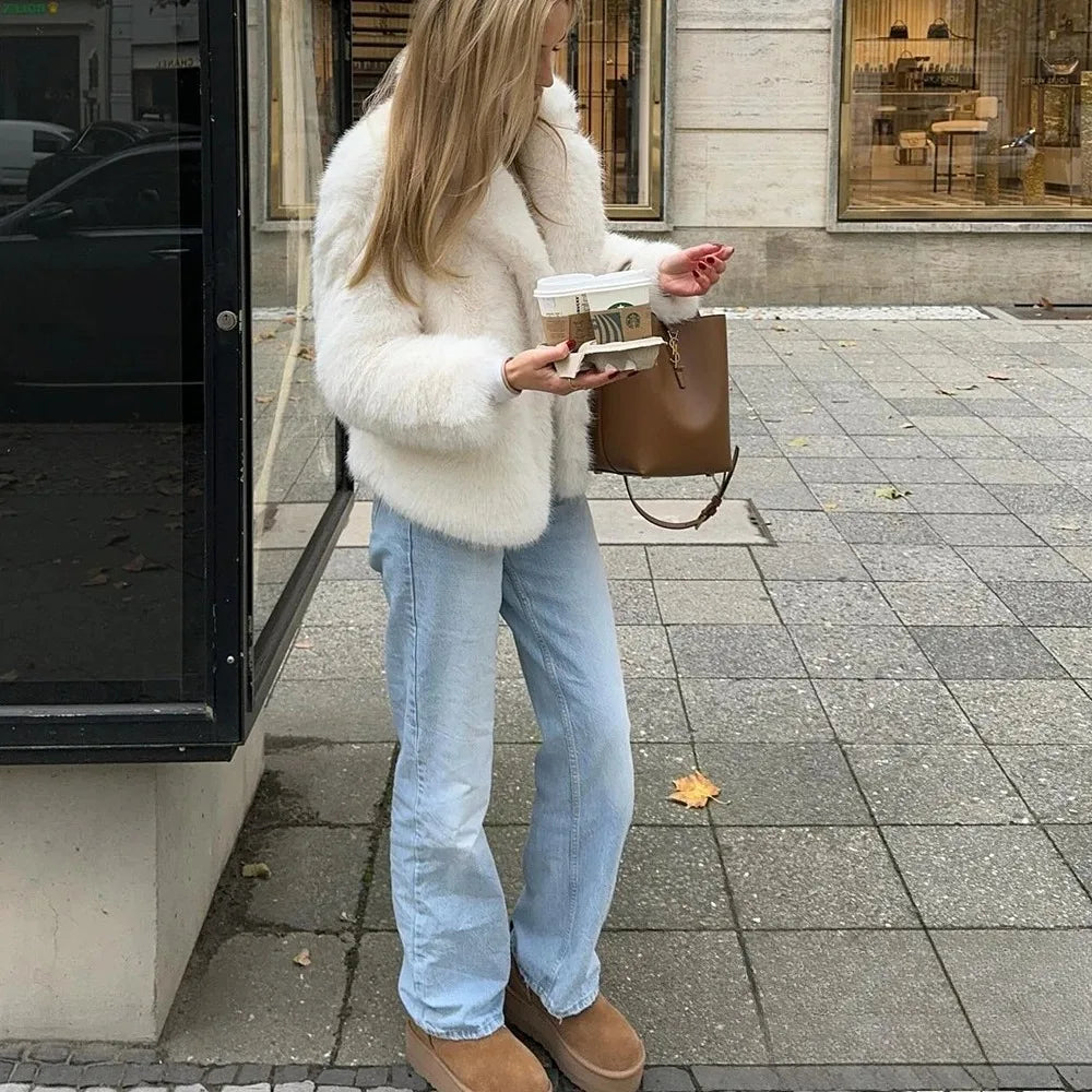 Mirla | Vintage - Dam vinterjacka med konstpäls och slag-Eva Jonsson