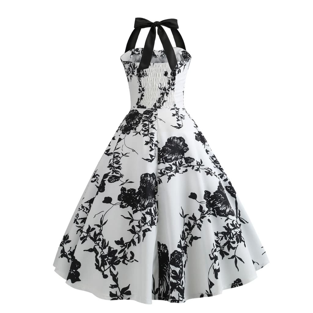 Mirla | Vintage Klänning Pin-Up Svarta Blommor-Eva Jonsson