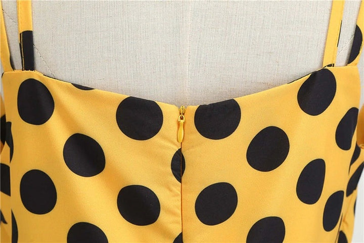 Mirla | Vintage Klänning Rockabilly Gul Prick-Eva Jonsson