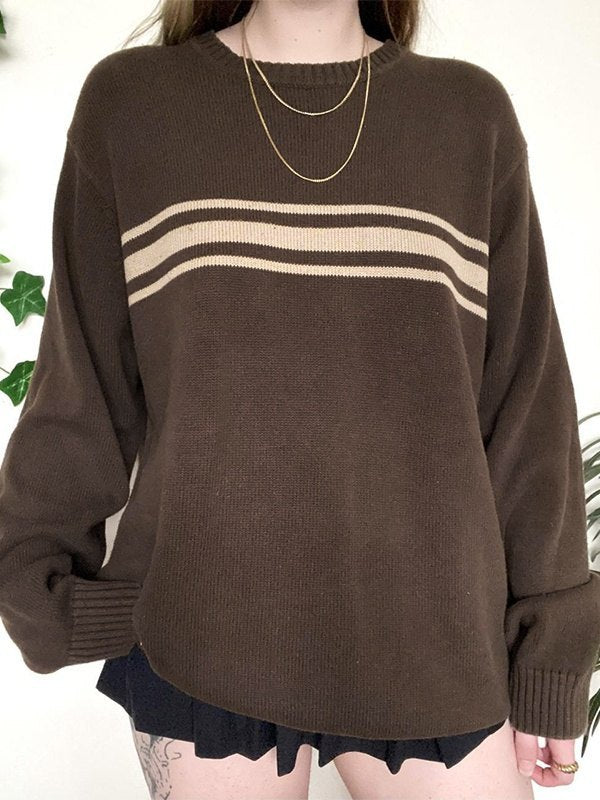 Mirla | Vintage Oversized Tre Randig Tröja-Eva Jonsson
