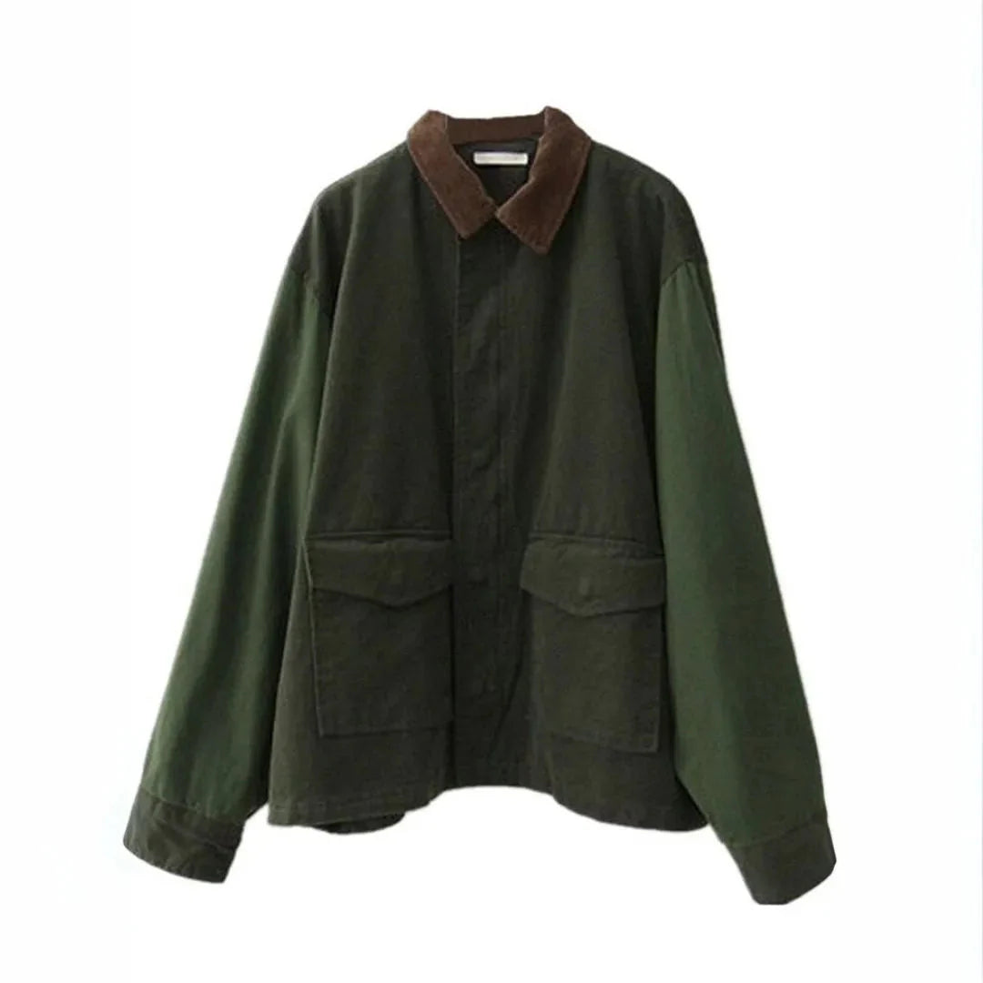 Mirla | Vintage Ribbstickad Utility-Jacka-Eva Jonsson