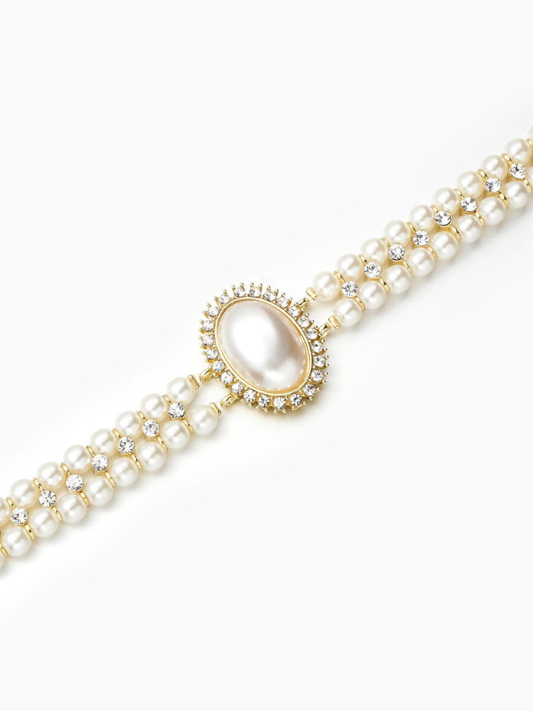 Mirla | Vintage dubbel lager choker halsband med pärlor-Eva Jonsson