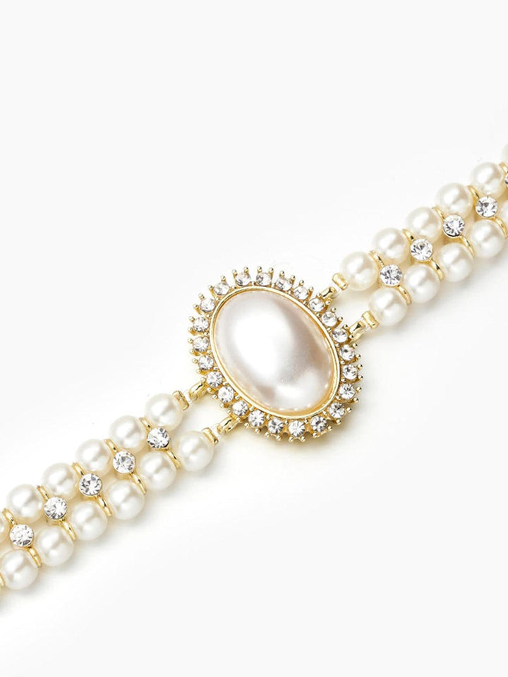 Mirla | Vintage dubbel lager choker halsband med pärlor-Eva Jonsson