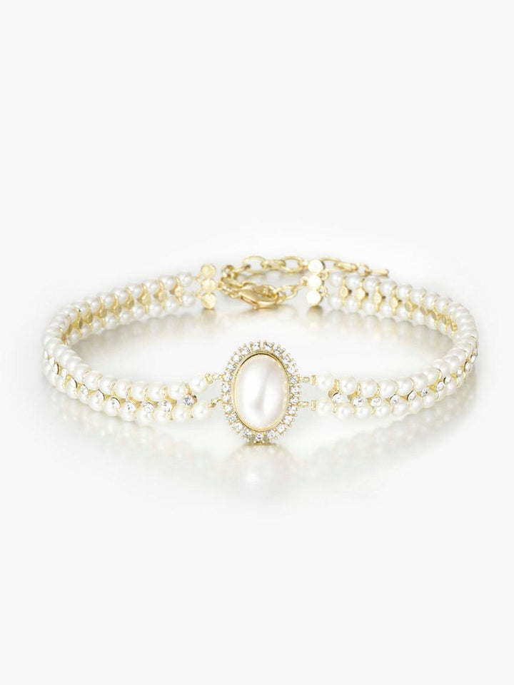 Mirla | Vintage dubbel lager choker halsband med pärlor-Eva Jonsson