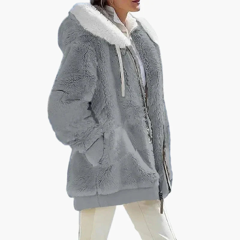 Mirla | Vinter Hooded Jacket I Randig Design - Trendig Fritidsjacka för Kalla Dagar-Eva Jonsson