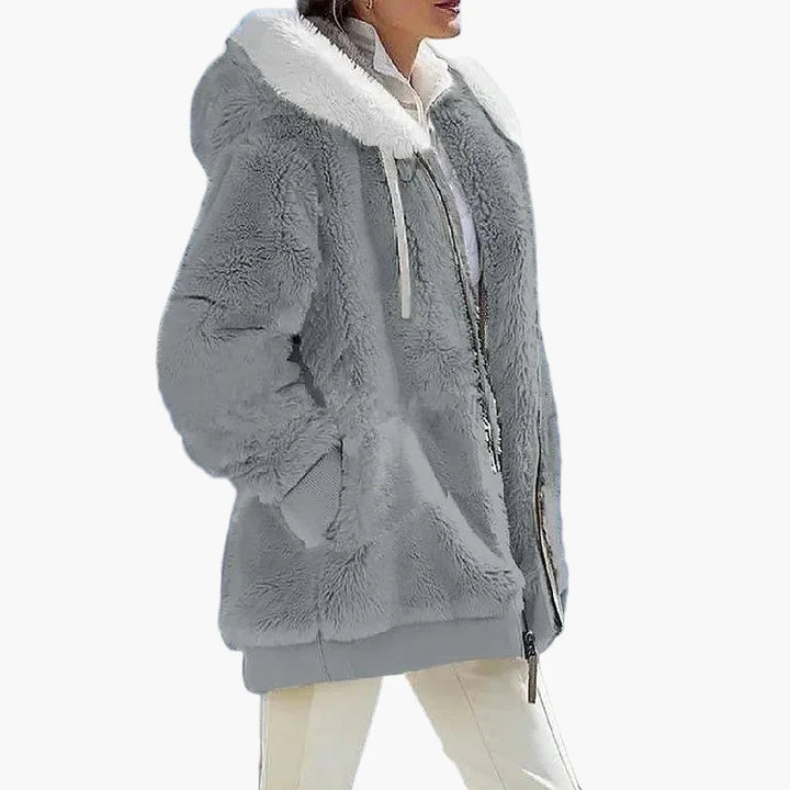 Mirla | Vinter Hooded Jacket I Randig Design - Trendig Fritidsjacka för Kalla Dagar-Eva Jonsson