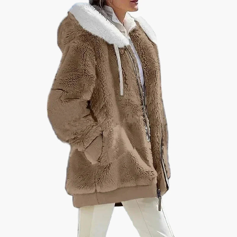 Mirla | Vinter Hooded Jacket I Randig Design - Trendig Fritidsjacka för Kalla Dagar-Eva Jonsson