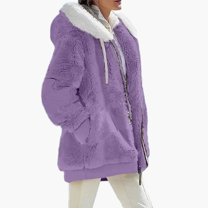 Mirla | Vinter Hooded Jacket I Randig Design - Trendig Fritidsjacka för Kalla Dagar-Eva Jonsson