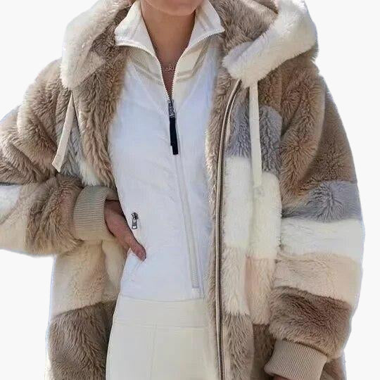 Mirla | Vinter Hooded Jacket I Randig Design - Trendig Fritidsjacka för Kalla Dagar-Eva Jonsson