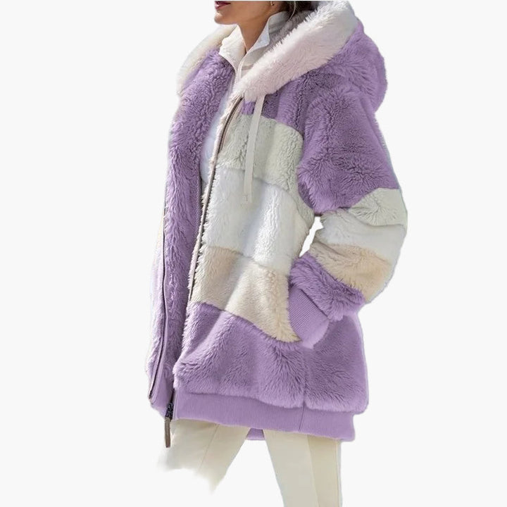 Mirla | Vinter Hooded Jacket I Randig Design - Trendig Fritidsjacka för Kalla Dagar-Eva Jonsson