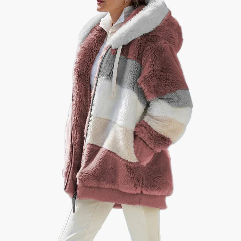 Mirla | Vinter Hooded Jacket I Randig Design - Trendig Fritidsjacka för Kalla Dagar-Eva Jonsson