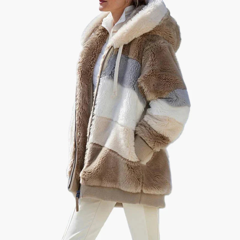Mirla | Vinter Hooded Jacket I Randig Design - Trendig Fritidsjacka för Kalla Dagar-Eva Jonsson